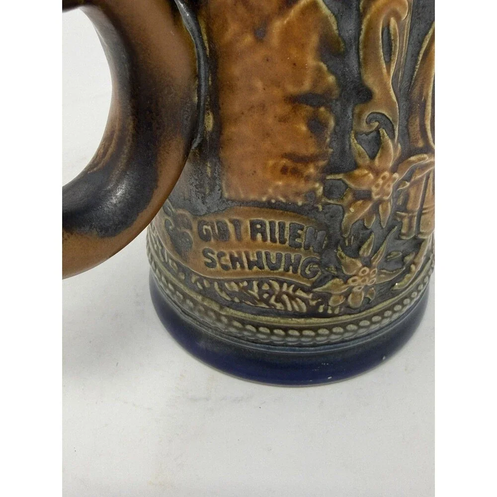 Gerz Gerzit West Germany Cold War Era Pretzel Handle Beer Stein Pewter Lid